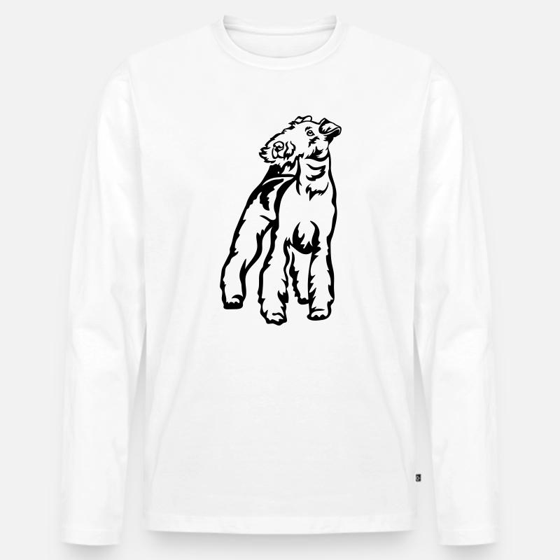 Foxterrier - Männer Premium Bio Langarmshirt - Weiß