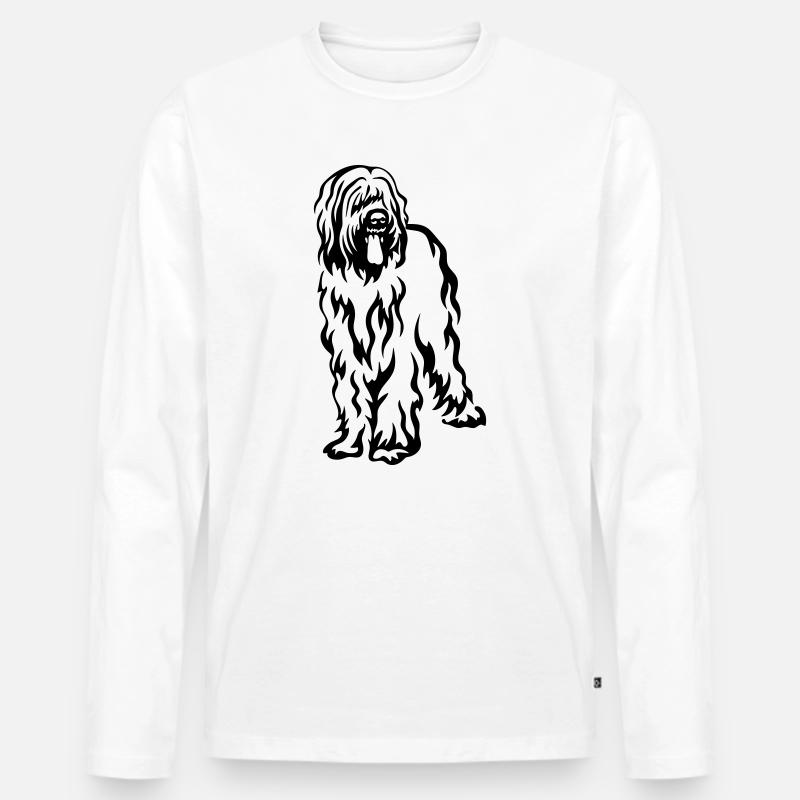 Briard - Männer Premium Bio Langarmshirt - Weiß