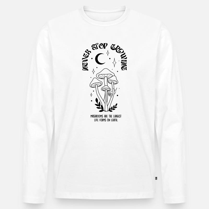 mushrooms - Männer Premium Bio Langarmshirt - Weiß