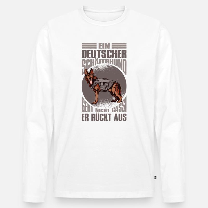 Schäferhund Geschenke Hund Herrchen Gassi - Männer Premium Bio Langarmshirt - Weiß