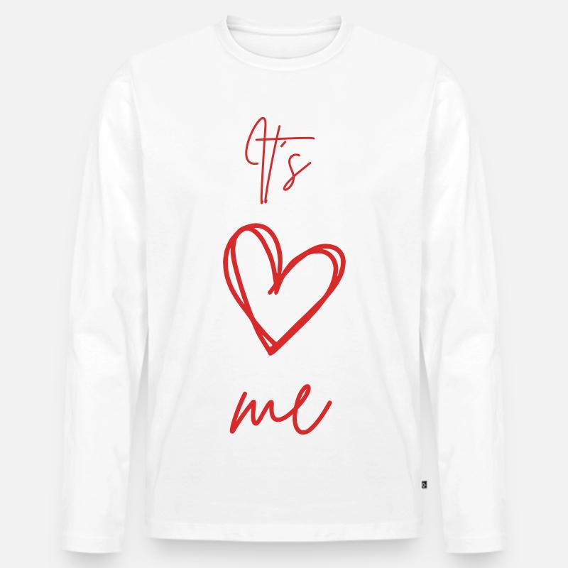 It's ❤️ me – Selbstliebe & Einzigartigkeit - Männer Premium Bio Langarmshirt - Weiß