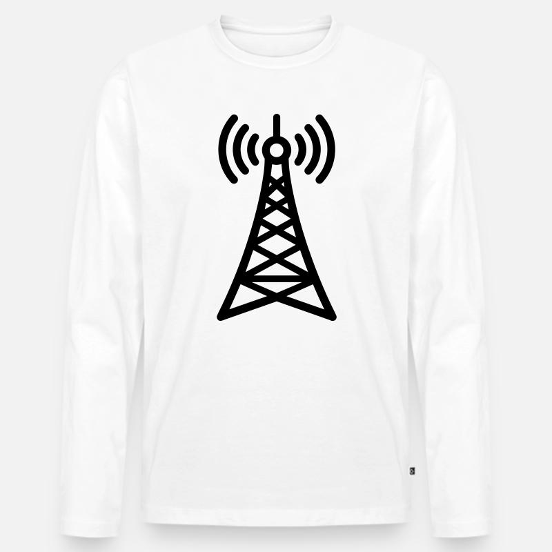 Radioturm - Männer Premium Bio Langarmshirt - Weiß
