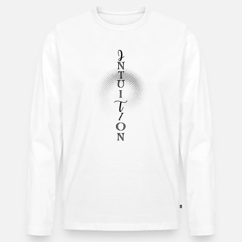 INTUITION – Dein innerer Kompass - Männer Premium Bio Langarmshirt - Weiß