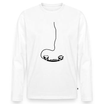 Retro - Männer Premium Bio Langarmshirt - Weiß - Vorne - Nico (187cm)