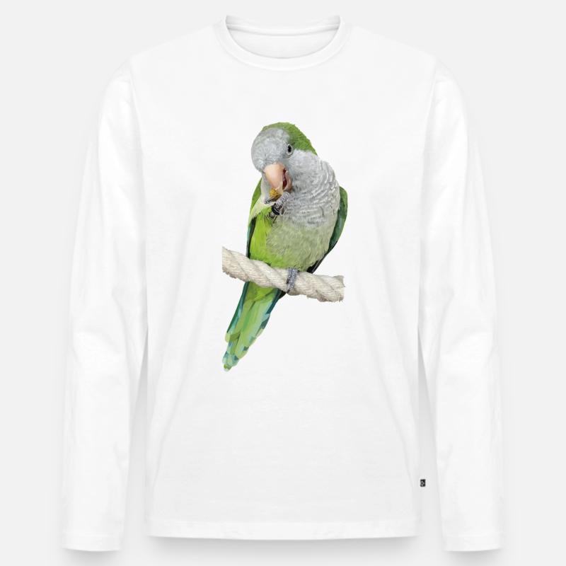 Argentinischer Sittich - Männer Premium Bio Langarmshirt - Weiß