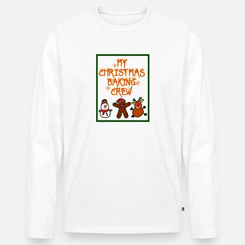 My christmax baking crew - Männer Premium Bio Langarmshirt - Weiß