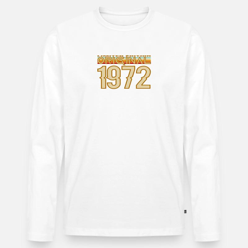 Logo Retro 1972 Original - Männer Premium Bio Langarmshirt - Weiß