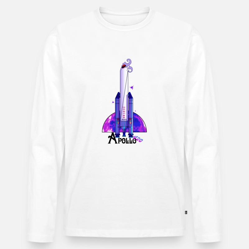 Apollo 420 - Männer Premium Bio Langarmshirt - Weiß