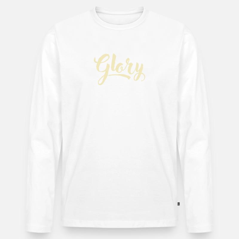 Glory 1 - Männer Premium Bio Langarmshirt - Weiß