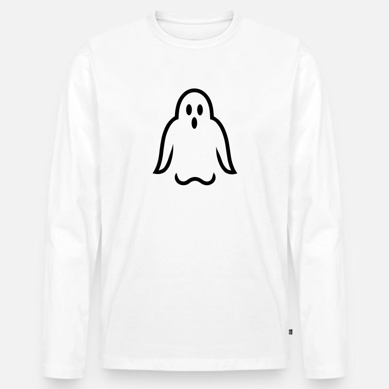 Geist - Männer Premium Bio Langarmshirt - Weiß