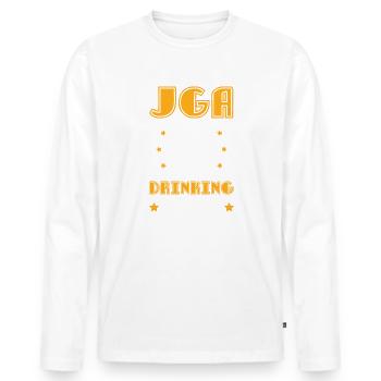 Jga Bachelor Équipe de consommation d’alcool - T-shirt manches longues Premium bio Homme - blanc - Devant - Nico (187cm)