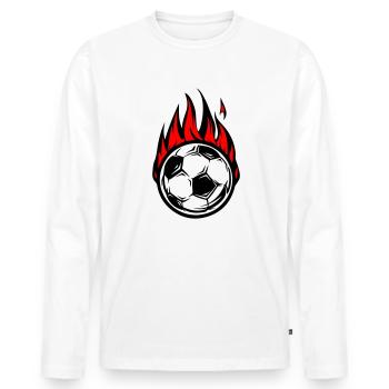 Le football brûle le feu - T-shirt manches longues Premium bio Homme - blanc - Devant - Nico (187cm)