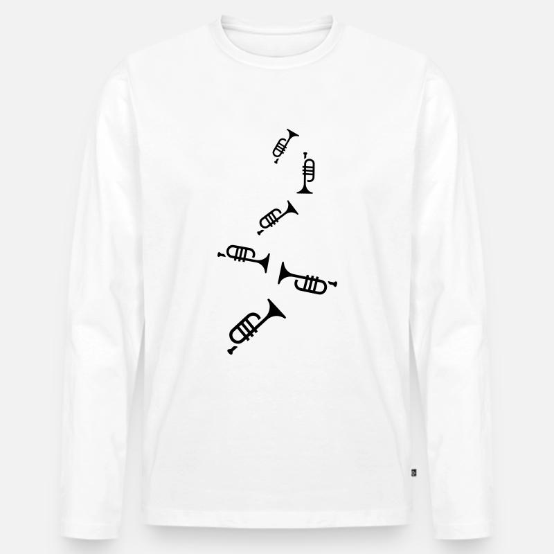 Trompete Instrument - Männer Premium Bio Langarmshirt - Weiß