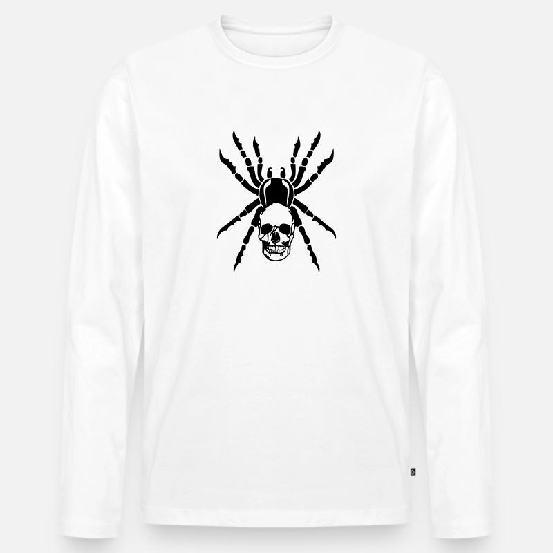 Spinnenkopf tot - Männer Premium Bio Langarmshirt - Weiß