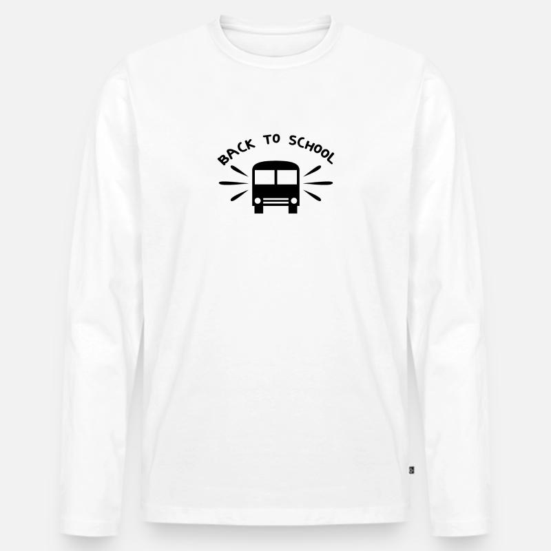 Schulanfang back to school - Männer Premium Bio Langarmshirt - Weiß