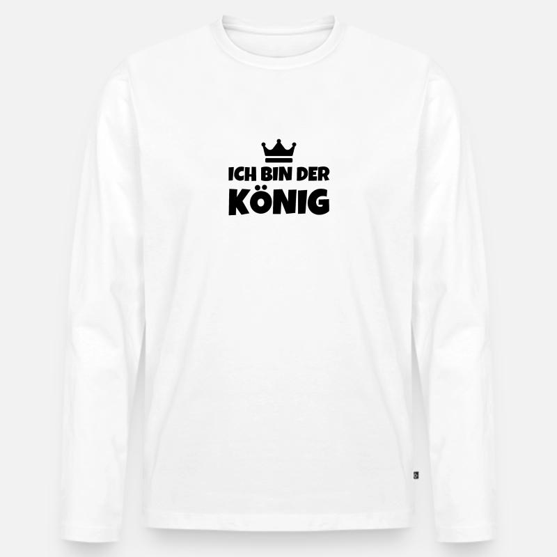 Ich Bin Der König - Männer Premium Bio Langarmshirt - Weiß