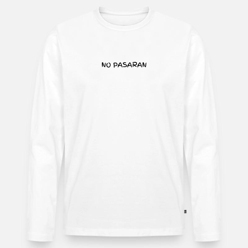 No Pasaran - Männer Premium Bio Langarmshirt - Weiß