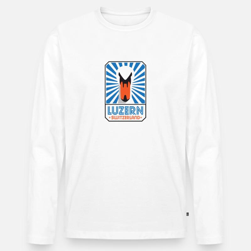 Luzern Schweiz Retro - Männer Premium Bio Langarmshirt - Weiß