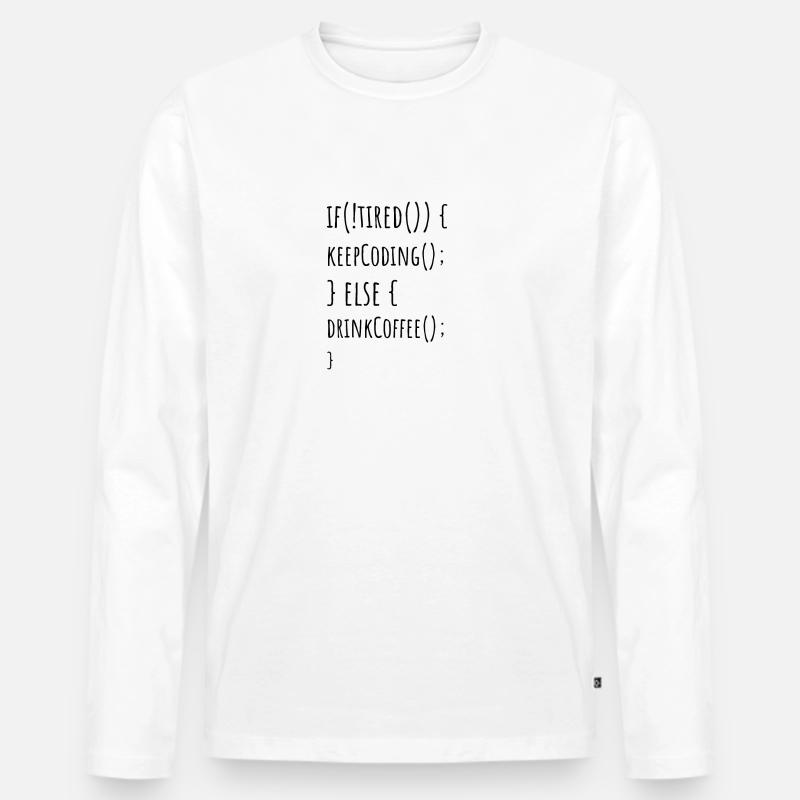 Keep coding - Men's Premium Organic Long Sleeve Shirt - white