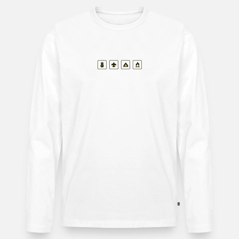 Pfadfinder - Männer Premium Bio Langarmshirt - Weiß