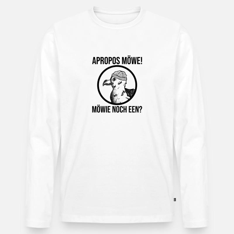 Möwie noch een Möwe - Männer Premium Bio Langarmshirt - Weiß