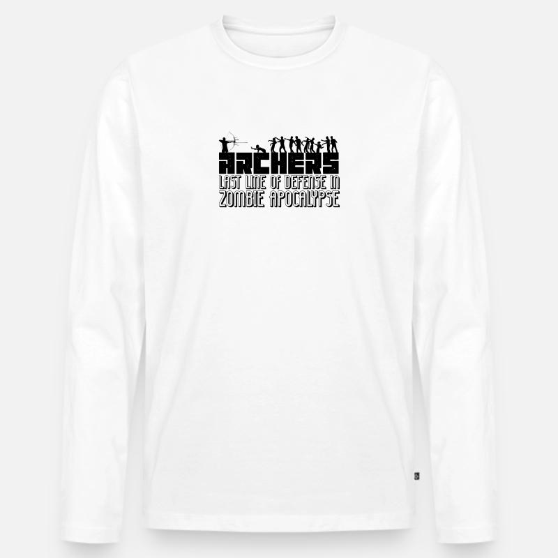 Bogen schießen Pfeil Bogen - Männer Premium Bio Langarmshirt - Weiß