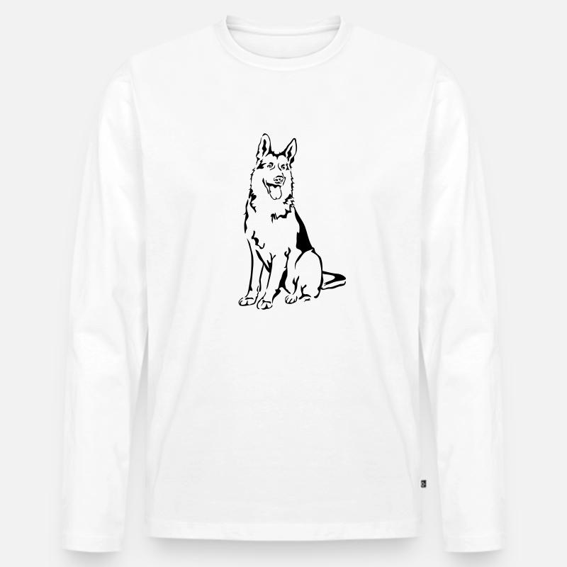 Deutscher Schäferhund - Männer Premium Bio Langarmshirt - Weiß