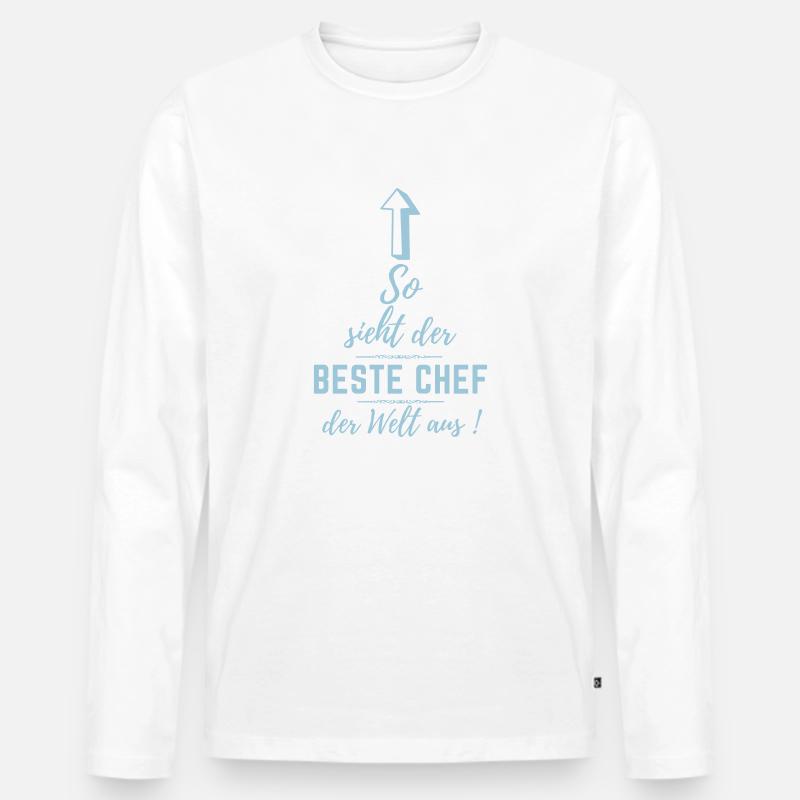 bester chef der welt - Männer Premium Bio Langarmshirt - Weiß