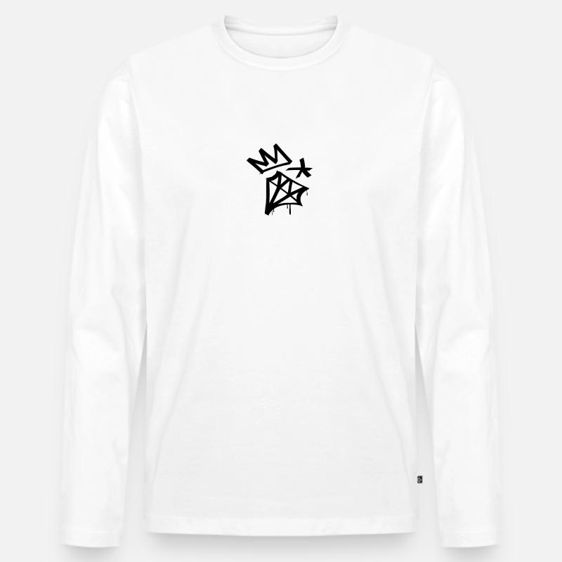 Diamant-Graffiti - Männer Premium Bio Langarmshirt - Weiß