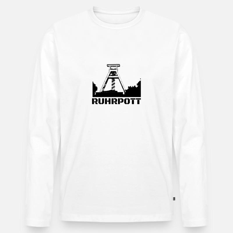 Ruhrpott - Männer Premium Bio Langarmshirt - Weiß