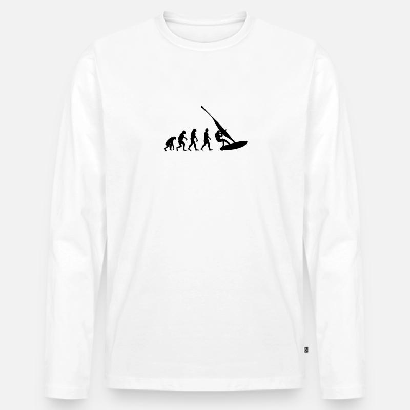 Windsurfen Windsurfer Geschenk Surfen Evolution - Männer Premium Bio Langarmshirt - Weiß