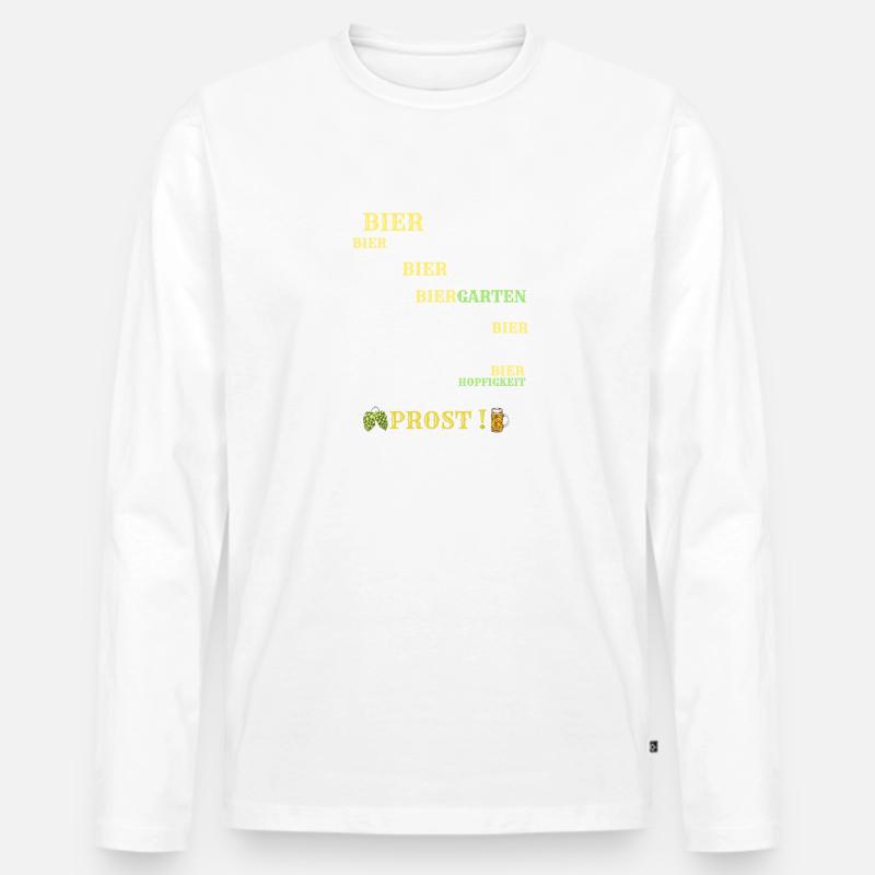 Bier Gebet - Männer Premium Bio Langarmshirt - Weiß