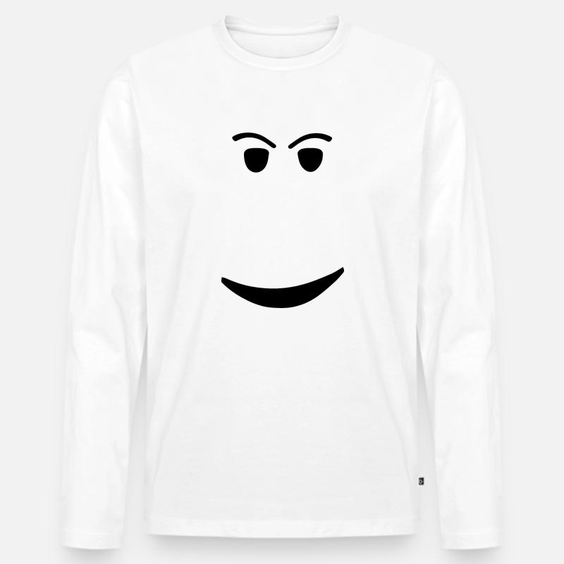 ROBLOX CHILL FACE - Männer Premium Bio Langarmshirt - Weiß