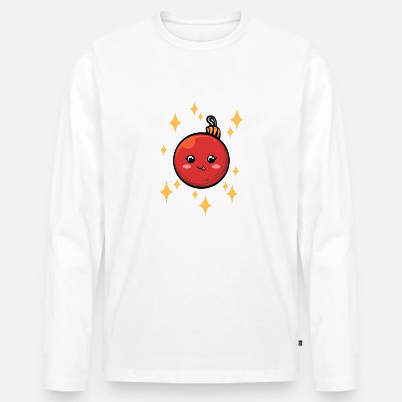 Lustige Weihnachtskugel #6/9 - Männer Premium Bio Langarmshirt - Weiß