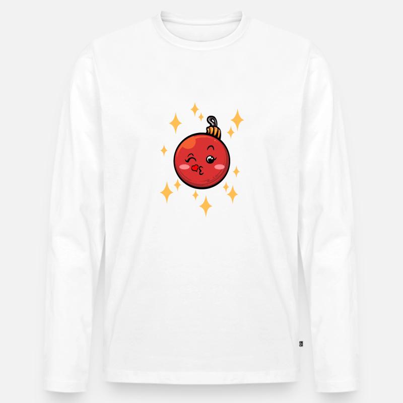 Lustige Weihnachtskugel #7/9 - Männer Premium Bio Langarmshirt - Weiß
