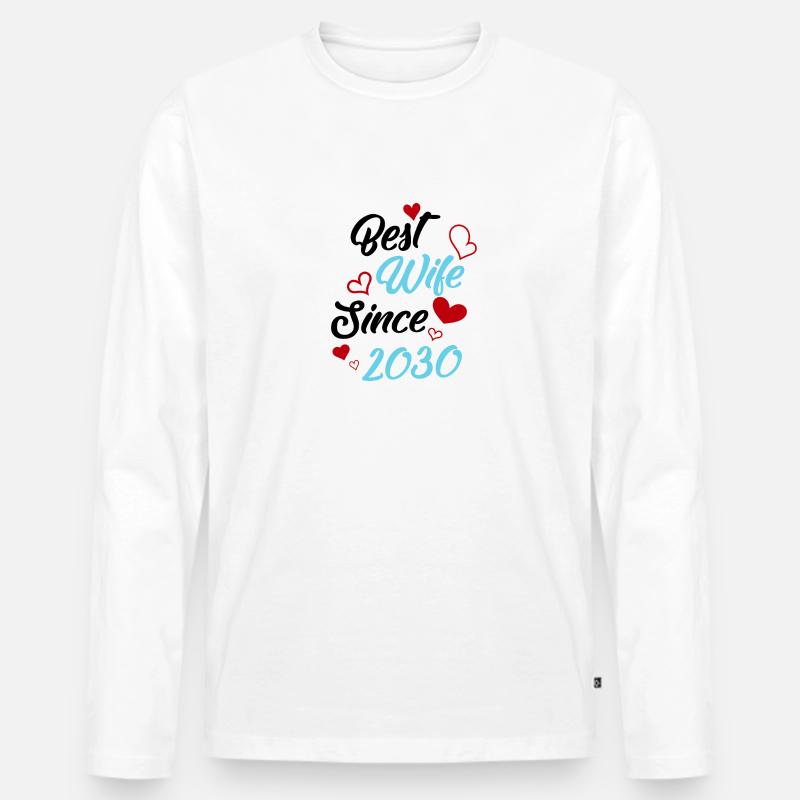 Jubiläums-Trauzeugin seit 2030 Hochzeit - Männer Premium Bio Langarmshirt - Weiß