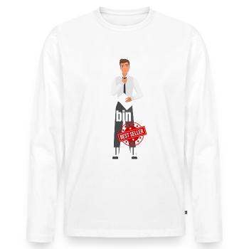 Ich bin der Trauzeuge - Männer Premium Bio Langarmshirt - Weiß - Vorne - Nico (187cm)