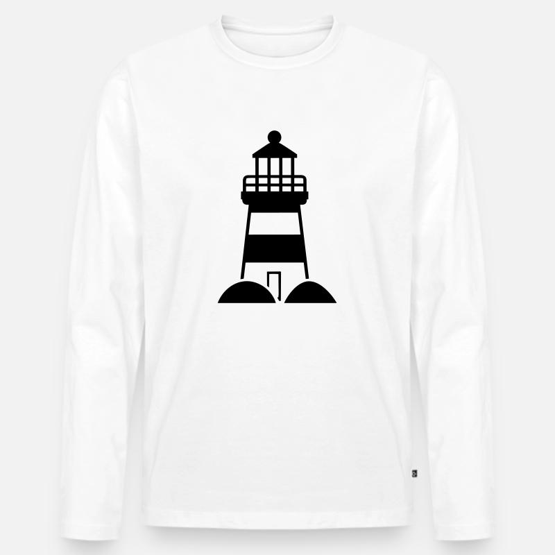 Leuchtturm - Männer Premium Bio Langarmshirt - Weiß