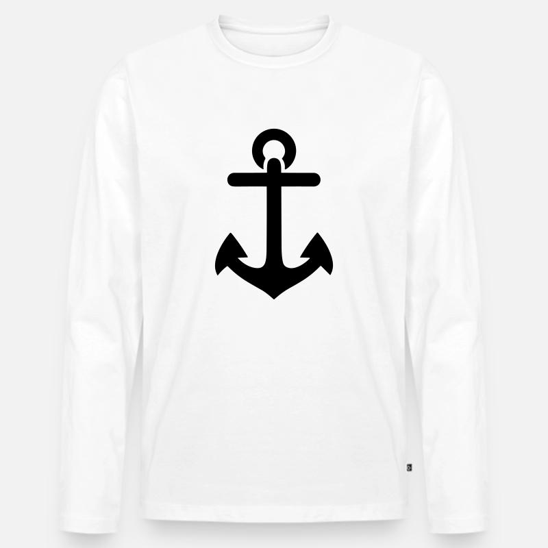 Anker - Männer Premium Bio Langarmshirt - Weiß