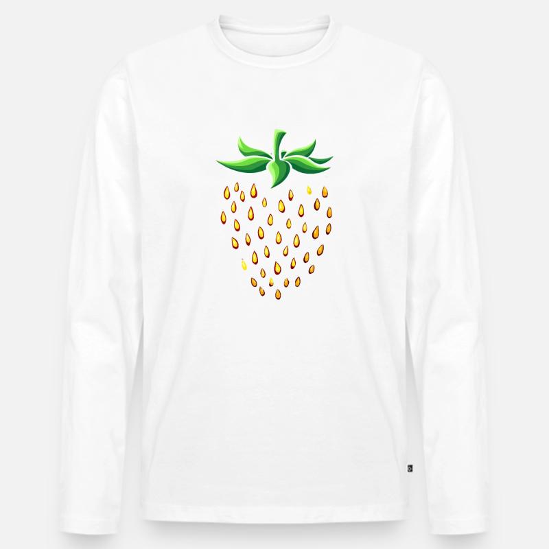 Karneval Früchte - Erbeere Kostüm - Männer Premium Bio Langarmshirt - Weiß