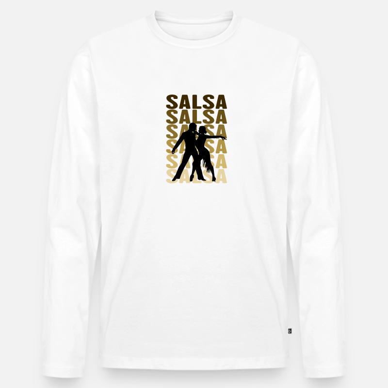 Salsa dance - Männer Premium Bio Langarmshirt - Weiß