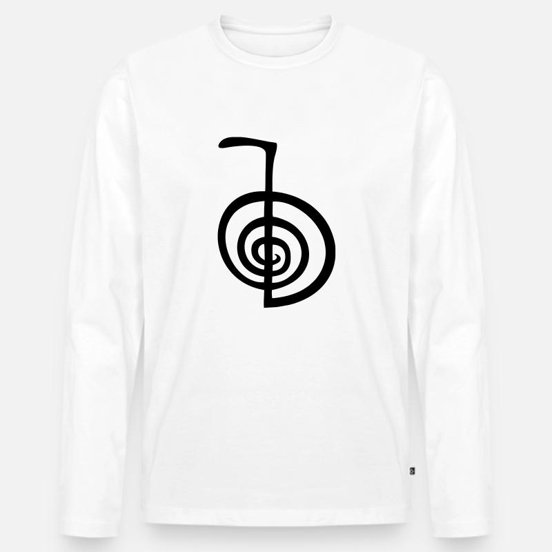 Reiki 01 ★ SpiritSpread - Männer Premium Bio Langarmshirt - Weiß