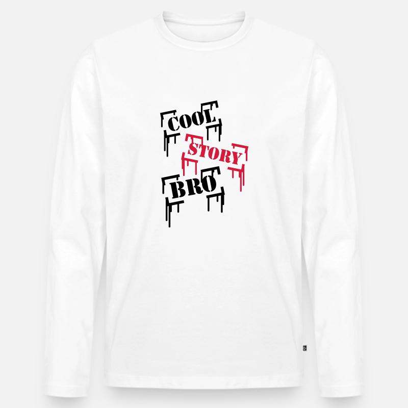Cool Story BRO - Männer Premium Bio Langarmshirt - Weiß
