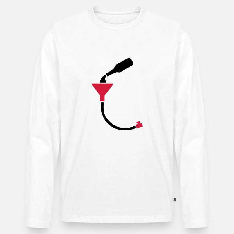 Bier Bong - Männer Premium Bio Langarmshirt - Weiß