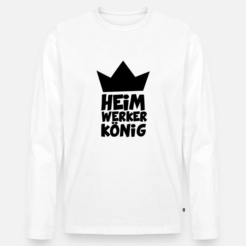 HEIMWERKERKÖNIG - Männer Premium Bio Langarmshirt - Weiß