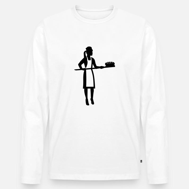Bäckerin - Männer Premium Bio Langarmshirt - Weiß