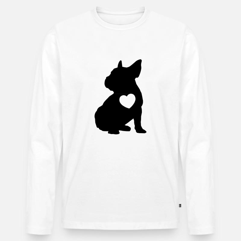 BULLY WITH HEART - Männer Premium Bio Langarmshirt - Weiß