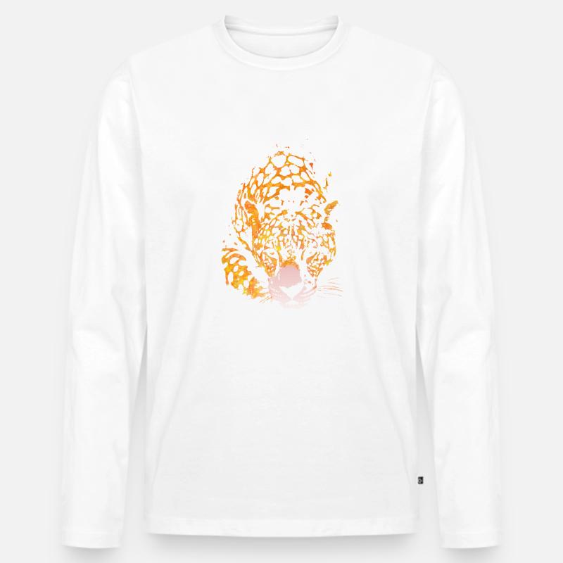 TIGER - Männer Premium Bio Langarmshirt - Weiß