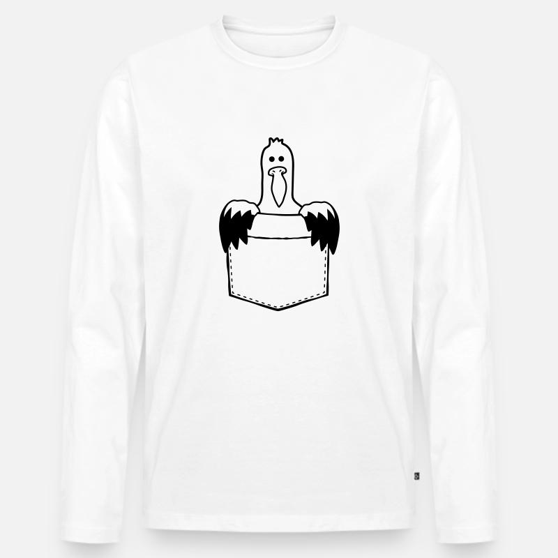 Hemdtasche Möwe Unterwegs mitnehmen - Männer Premium Bio Langarmshirt - Weiß