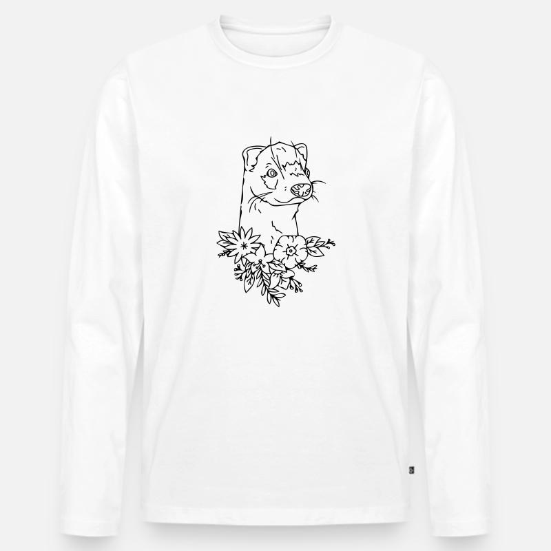 Nerz - Männer Premium Bio Langarmshirt - Weiß